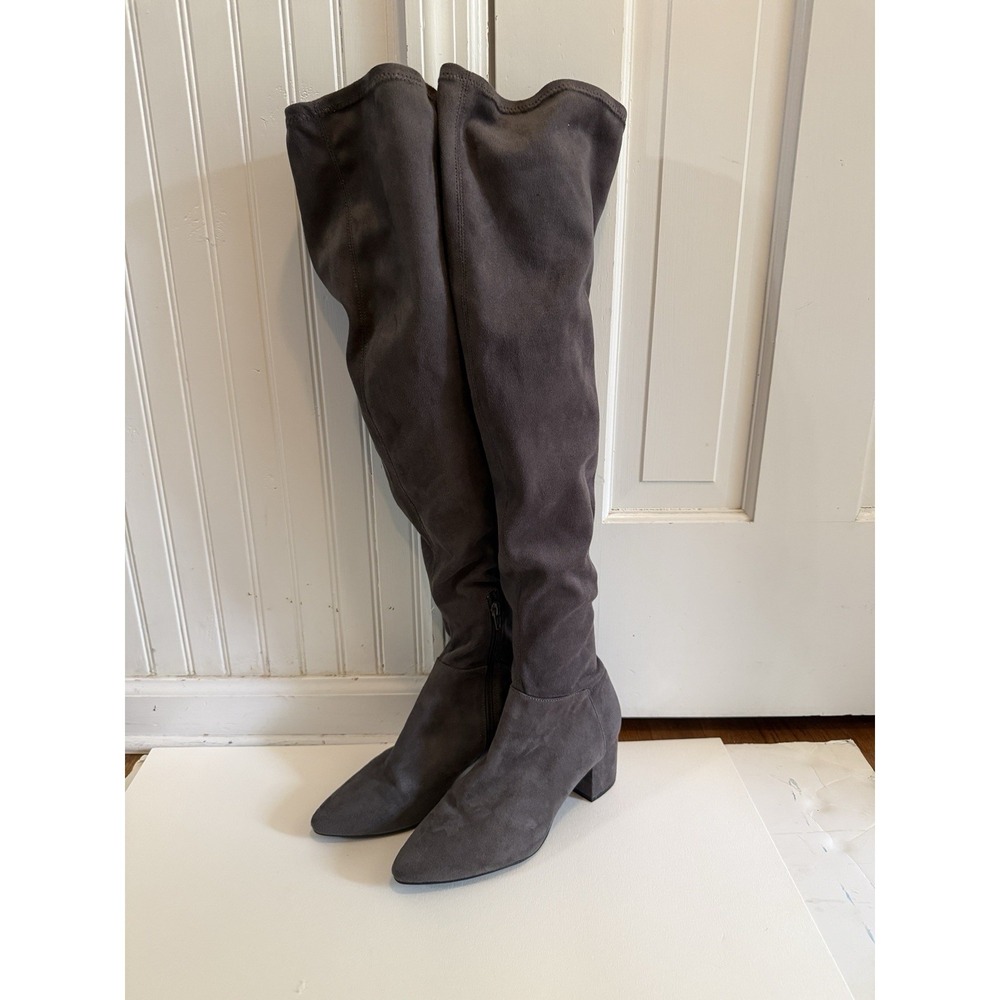 Stylish Gray Women Over the Knee Boots By Target Size US 7.5 Faux Suede